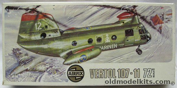 Airfix 1/72 Vertol 107-II / CH-46 Sea Knight - Swedish Navy (HKP4), 02015-8 plastic model kit